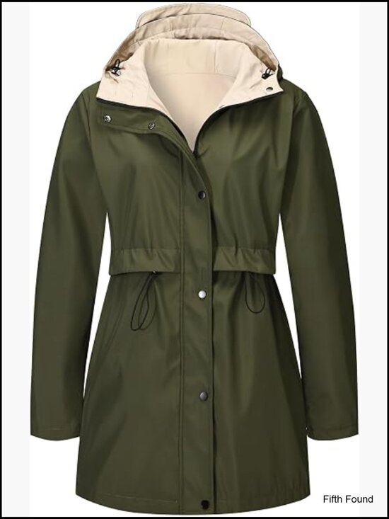 Jackets & Blazers - Reversible Spring Trench Coat Lightweight Jacket Long Hooded Fall Overcoat